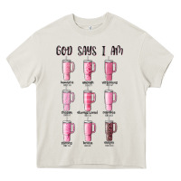 Cream god says i am bible verse stanley Heavy Core Tee - MaliasSmallBusiness