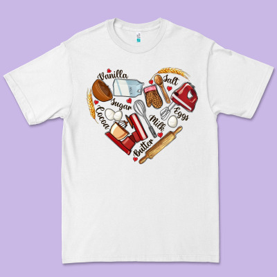 Bake Tools Hearts Premium Tee Designed By Nancycooperartshop