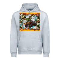 Heather Grey monster truck dinosaur t rex tumbler Urban Hoodie - Artiststas