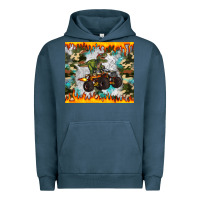 Pigment Midnight Navy monster truck dinosaur t rex tumbler Urban Hoodie - Artiststas