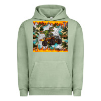 Pigment Oil Green monster truck dinosaur t rex tumbler Urban Hoodie - Artiststas