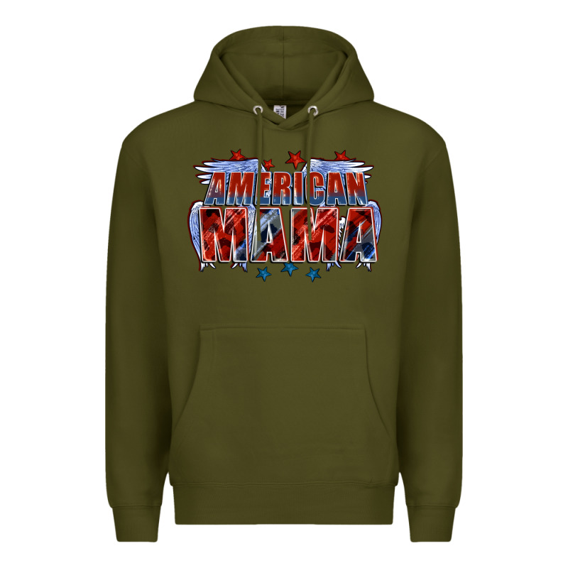 American Mama Mother's Day Premium Hoodie by FaDigitalArtStudio | Teevron