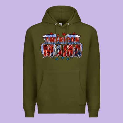 American Mama Mother's Day Premium Hoodie Designed By Fadigitalartstudio