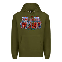 Army Green American Mama Mother's Day Premium Hoodie - FaDigitalArtStudio