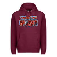 Burgundy American Mama Mother's Day Premium Hoodie - FaDigitalArtStudio