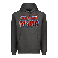 Charcoal Heather American Mama Mother's Day Premium Hoodie - FaDigitalArtStudio