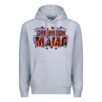 Heather Grey American Mama Mother's Day Premium Hoodie - FaDigitalArtStudio