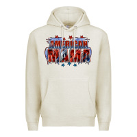 Oatmeal Heather American Mama Mother's Day Premium Hoodie - FaDigitalArtStudio