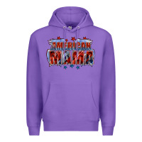 Purple American Mama Mother's Day Premium Hoodie - FaDigitalArtStudio