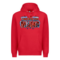 Red American Mama Mother's Day Premium Hoodie - FaDigitalArtStudio