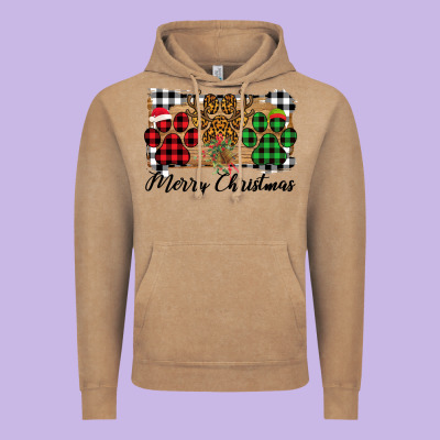 Merry Christmas Paws Vintage Hoodie Designed By Bettercallsaul