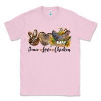 Bubblegum Pink peace love chicken Classic Tee - LillyAllenDesigns