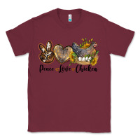 Burgundy peace love chicken Classic Tee - LillyAllenDesigns