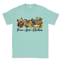 Seafoam peace love chicken Classic Tee - LillyAllenDesigns