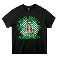 Black dead inside but feeling lucky Heavy Core Tee - MaliasSmallBusiness