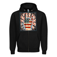 Black Freedom rock hand Zipper Hoodie - FaDigitalArtStudio