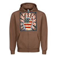 Chestnut Freedom rock hand Zipper Hoodie - FaDigitalArtStudio