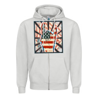 Dove Grey Freedom rock hand Zipper Hoodie - FaDigitalArtStudio