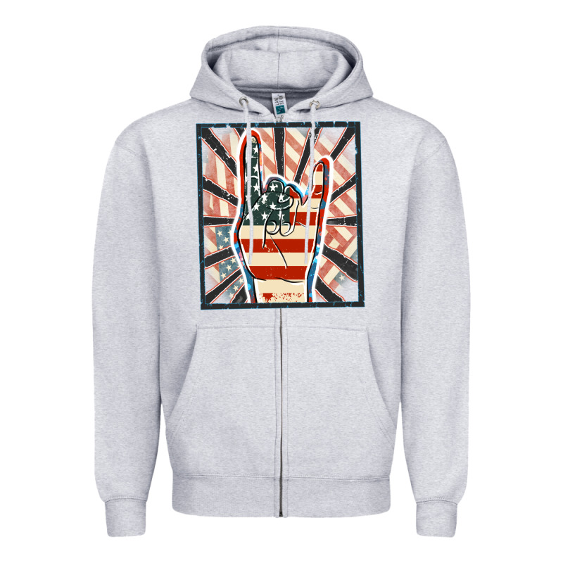 Freedom Rock Hand Zipper Hoodie by FaDigitalArtStudio | Teevron