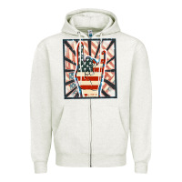 Oatmeal Heather Freedom rock hand Zipper Hoodie - FaDigitalArtStudio