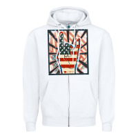 White Freedom rock hand Zipper Hoodie - FaDigitalArtStudio