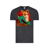 Fox With Coffee Vintage Tee | Teevron