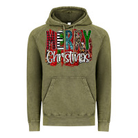 Vintage Olive Merry Christmas Buffalo Plaid Leopard Vintage Hoodie - Bettercallsaul