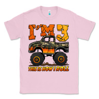 Bubblegum Pink i'm three this is how i roll monster truck birthday Classic Tee - Jasminsmagicworld