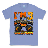 Colony Blue i'm three this is how i roll monster truck birthday Classic Tee - Jasminsmagicworld