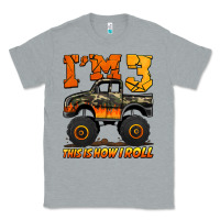 Heather Grey i'm three this is how i roll monster truck birthday Classic Tee - Jasminsmagicworld