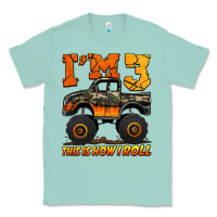 Seafoam i'm three this is how i roll monster truck birthday Classic Tee - Jasminsmagicworld