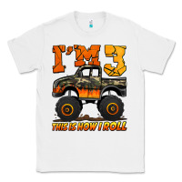 White i'm three this is how i roll monster truck birthday Classic Tee - Jasminsmagicworld