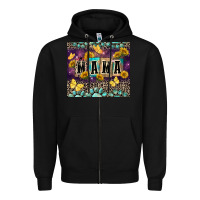 Black Mama with sunflowers Zipper Hoodie - FaDigitalArtStudio