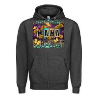 Charcoal Heather Mama with sunflowers Zipper Hoodie - FaDigitalArtStudio