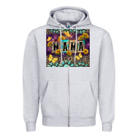 Heather Grey Mama with sunflowers Zipper Hoodie - FaDigitalArtStudio