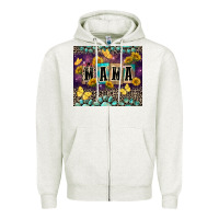 Oatmeal Heather Mama with sunflowers Zipper Hoodie - FaDigitalArtStudio