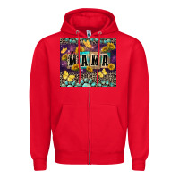 Red Mama with sunflowers Zipper Hoodie - FaDigitalArtStudio
