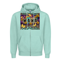 Seafoam Mama with sunflowers Zipper Hoodie - FaDigitalArtStudio