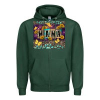 Sports Green Mama with sunflowers Zipper Hoodie - FaDigitalArtStudio