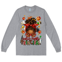 Heather Grey santas favorite principal afro messy bun Long Sleeve Tee - texasbilliewilder
