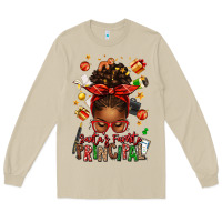 Mushroom santas favorite principal afro messy bun Long Sleeve Tee - texasbilliewilder