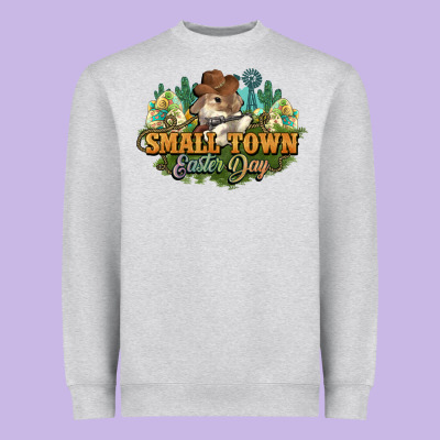 Small Town Easter Day Heavyweight Sweatshirt Designed By Howdyjamesfarm