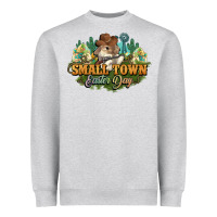 Heather Grey Small town Easter Day Heavyweight Sweatshirt - HowdyJamesFarm