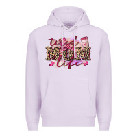 Lilac Tired mom life Premium Hoodie - FaDigitalArtStudio