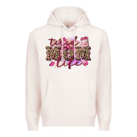 Pale Pink Tired mom life Premium Hoodie - FaDigitalArtStudio