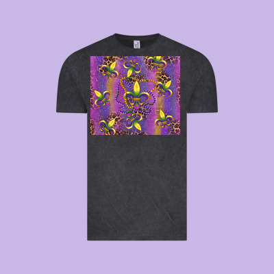 Mardi Gras Fleur De Lis Vintage Tee Designed By Ranaportraitstore