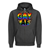 Charcoal Heather Gay af Zipper Hoodie - FaDigitalArtStudio