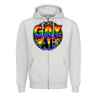 Dove Grey Gay af Zipper Hoodie - FaDigitalArtStudio