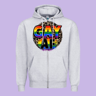 Gay Af Zipper Hoodie Designed By Fadigitalartstudio