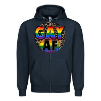 Navy Gay af Zipper Hoodie - FaDigitalArtStudio